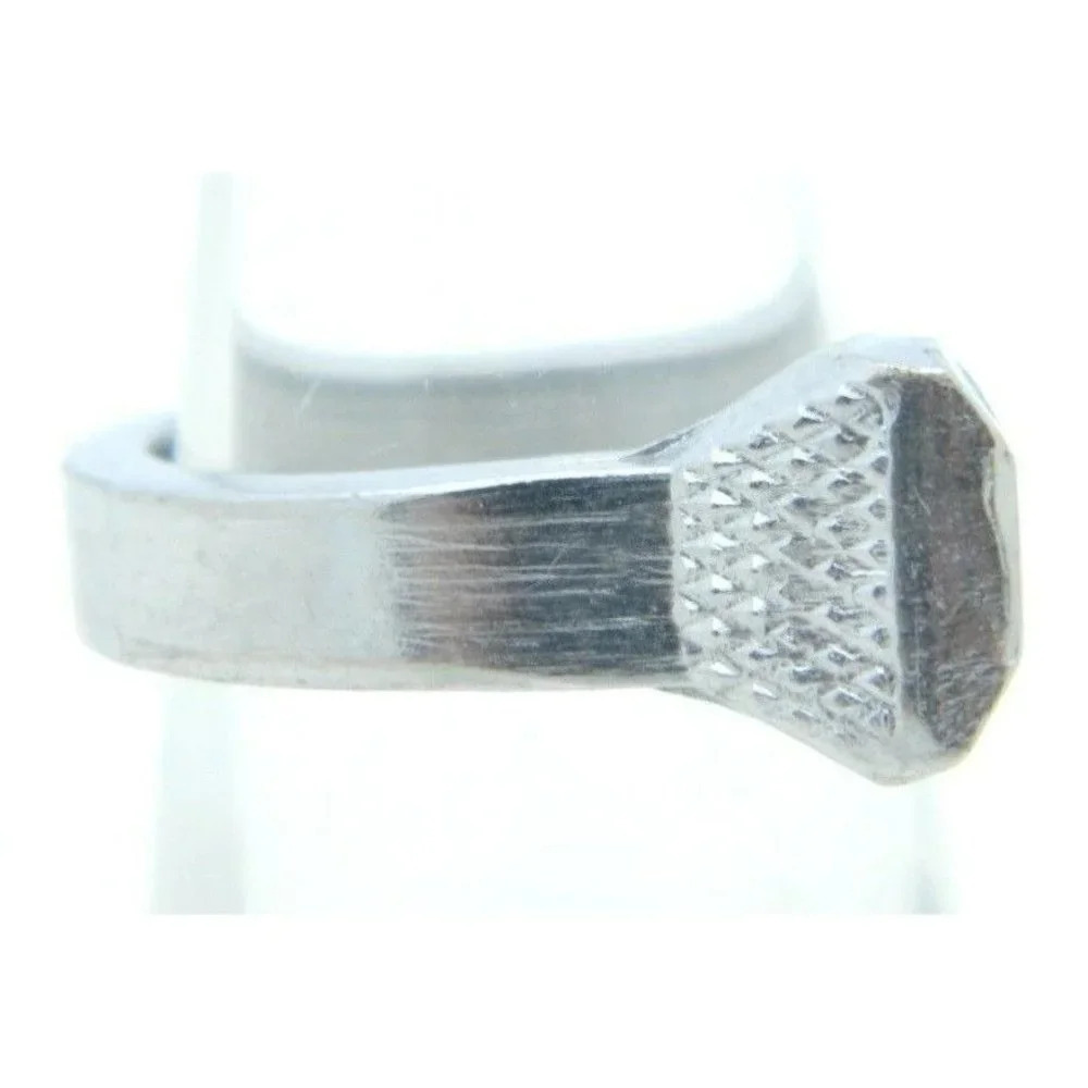 VTG Silver Tone Metal Nail Ring Size 6.25